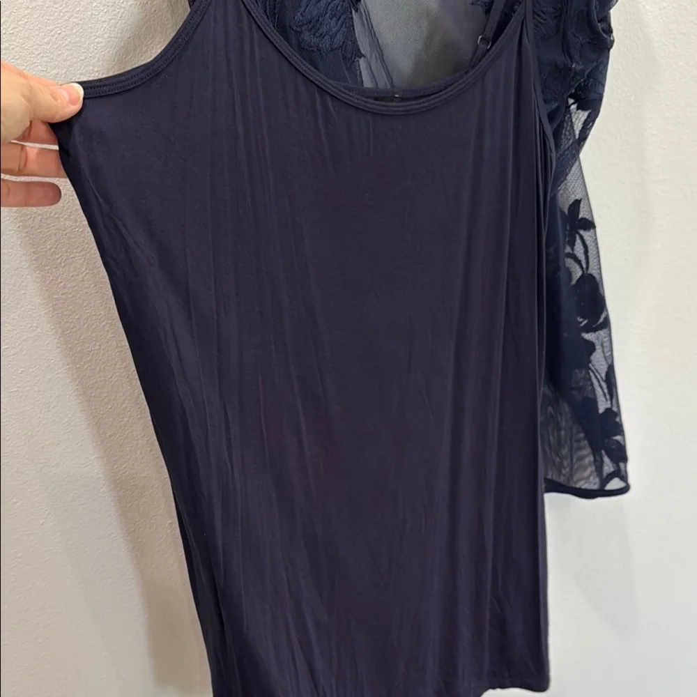 Elegant Navy Sheer Blouse - Picture 7 of 10